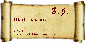 Bibel Johanna névjegykártya